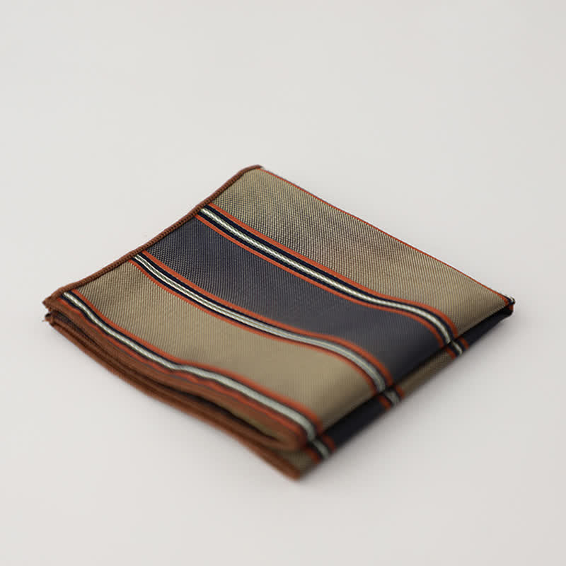 Men's Striped Small Square Printed Business Pocket Square