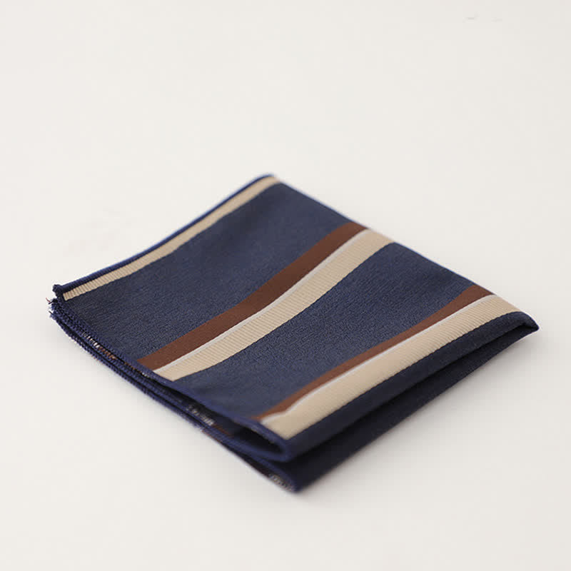 Men's Striped Small Square Printed Business Pocket Square