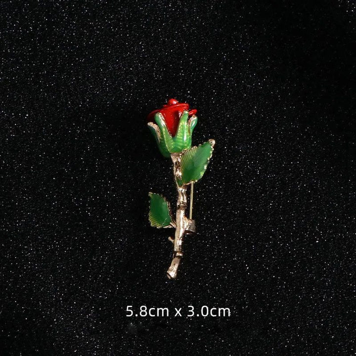 Vintage Pistol Rose Brooch Shirt Accessories