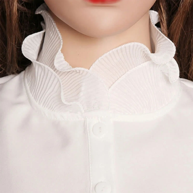 Detachable Lapel Shirt Ruffled Stand Fake Collar With Sleeve