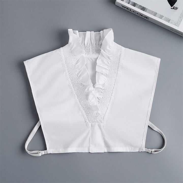 V Neck Detachable False Collar Shirt For Women