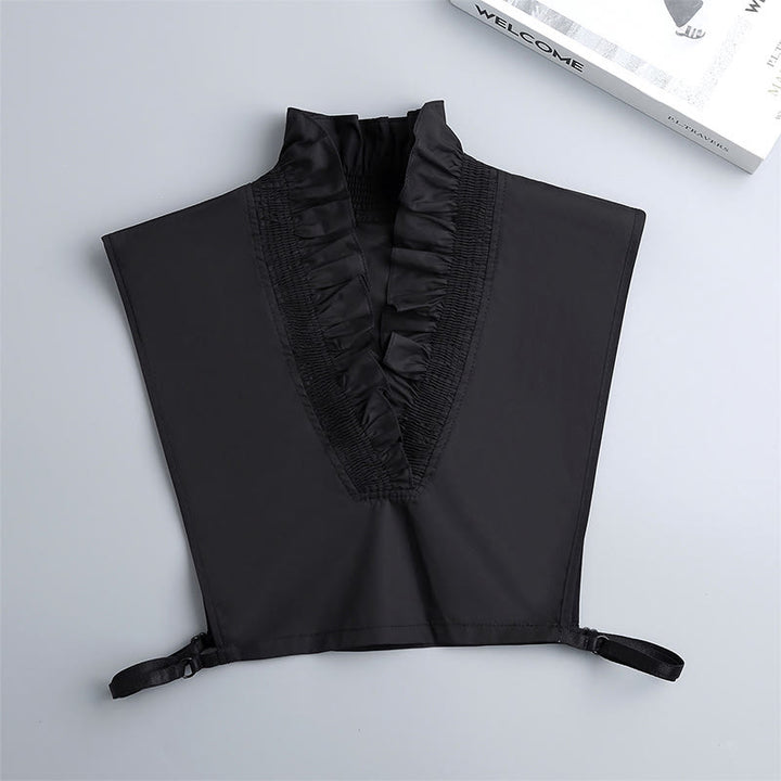 V Neck Detachable False Collar Shirt For Women