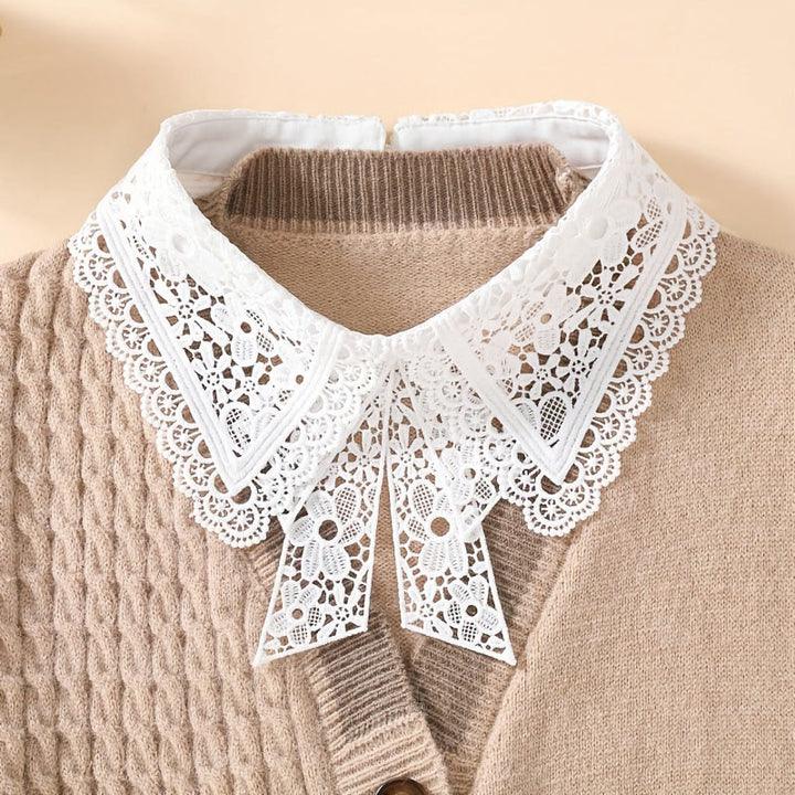 Detachable Half Shirt Blouse Floral Lace False Collar