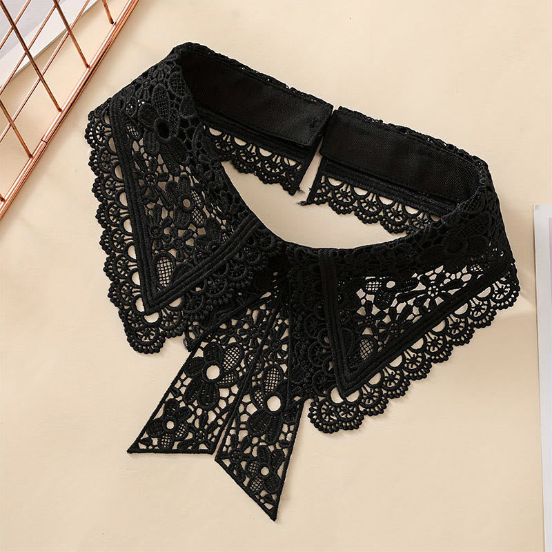 Detachable Half Shirt Blouse Floral Lace False Collar