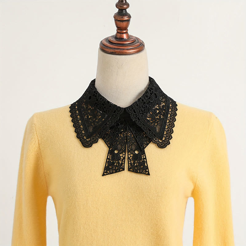 Detachable Half Shirt Blouse Floral Lace False Collar