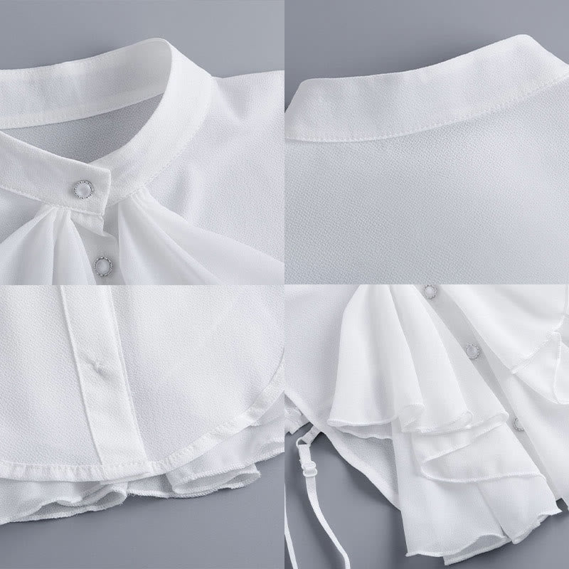 Ruffled Bowknot Fake Collar Detachable Half Shirt Accessory