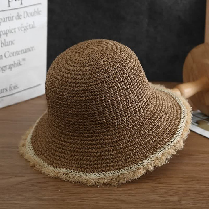 Women's Spring Summer Hat Floppy Foldable Straw Hat