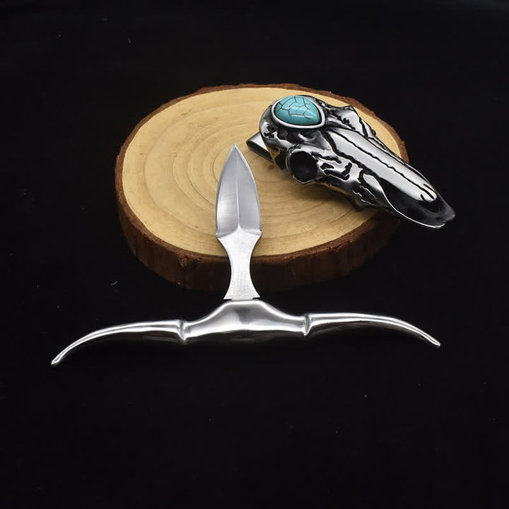 Longhorn Skull Turquoise Multi-function EDC Tool Pendant Belt Buckle - image 1