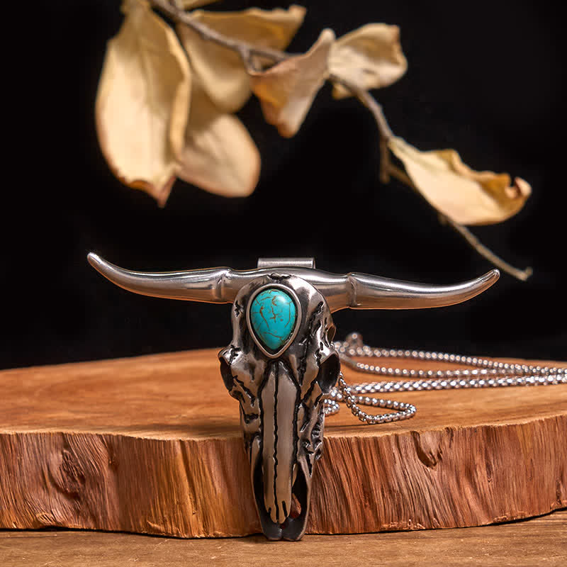 DIY Hidden Knife Belt Buckle Turquoise Bull Pendant Cross Necklace Bundle Set - image 3
