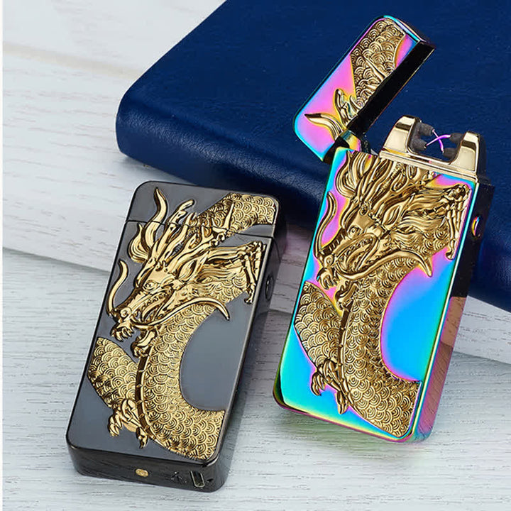 Dragon Double Arc Flameless Usb Rechargeable Electronic Lighter