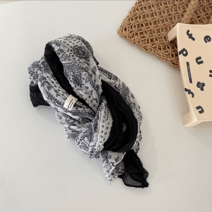 Spring Floral Contrast Color Cotton And Linen Thin Scarf - image 7