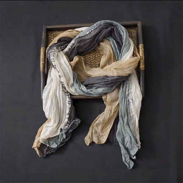 Spring Floral Contrast Color Cotton And Linen Thin Scarf - #6 Light Yellow - image 5