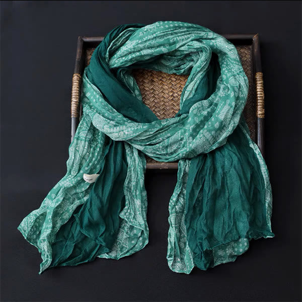 Spring Floral Contrast Color Cotton And Linen Thin Scarf - image 6