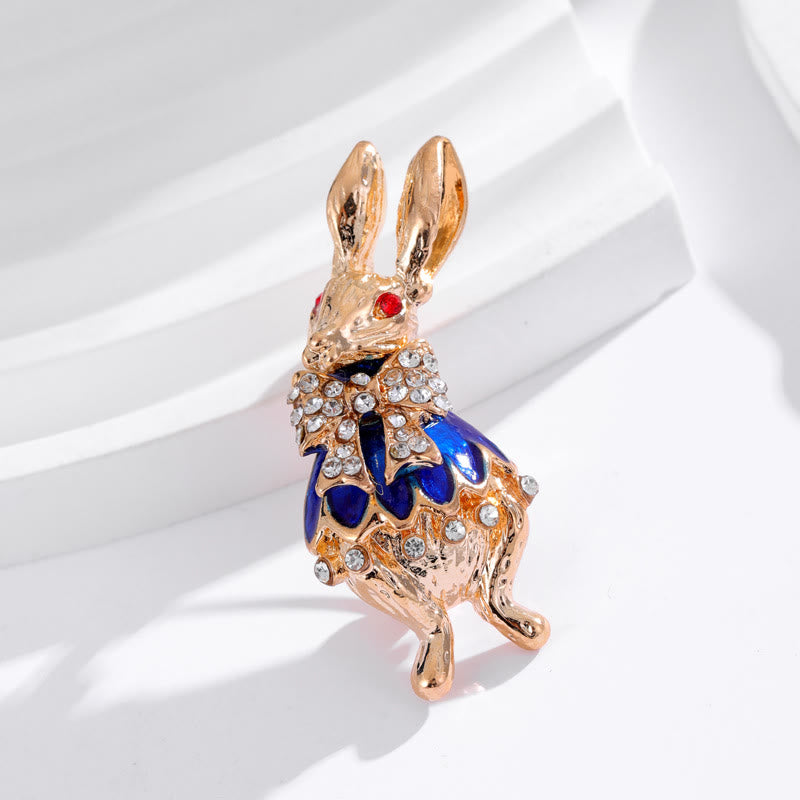 Cute Glaze Rhinestone Rabbit Brooch Shirt Accessories