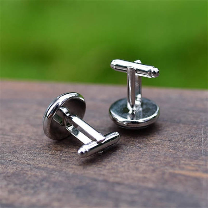 Men's 1 Pair Bunny Time Gem Button Covers Set Cufflinks