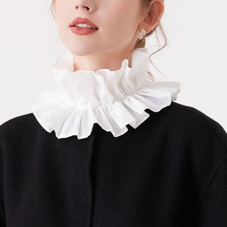 Pleated Court Ruff Collar Detachable False Collar Shirt