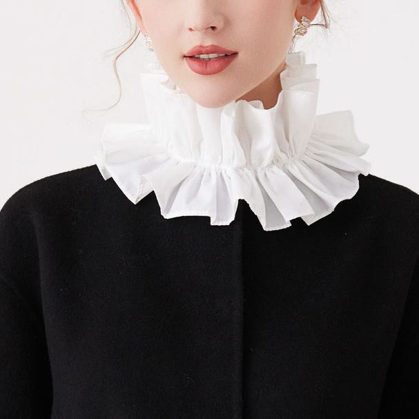 Pleated Court Ruff Collar Detachable False Collar Shirt