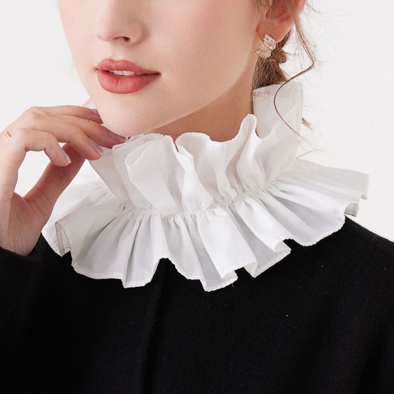 Pleated Court Ruff Collar Detachable False Collar Shirt