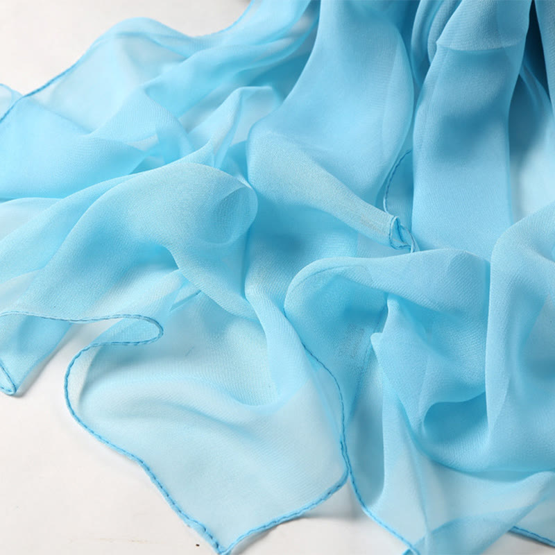 Summer Solid Color Sunscreen Thin Chiffon Scarf