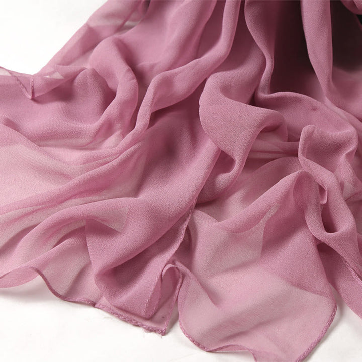 Summer Solid Color Sunscreen Thin Chiffon Scarf