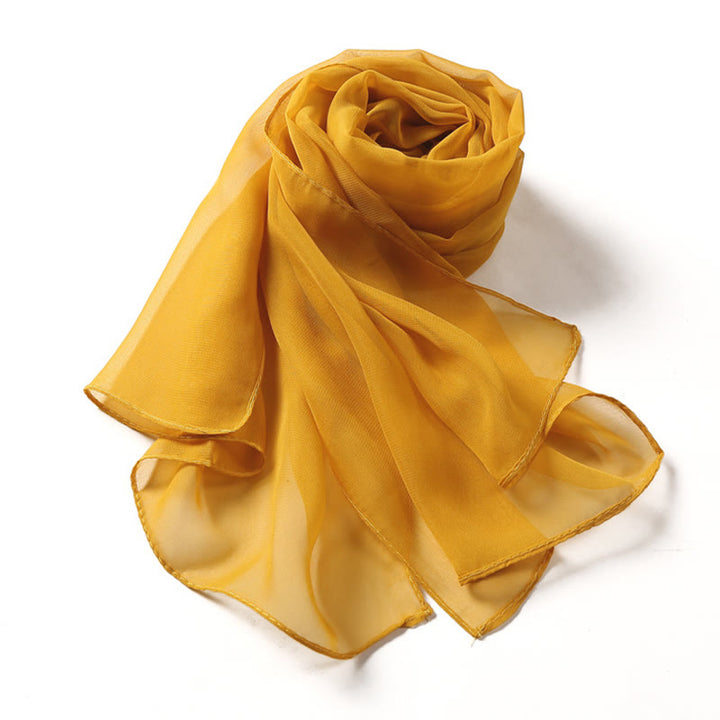 Summer Solid Color Sunscreen Thin Chiffon Scarf