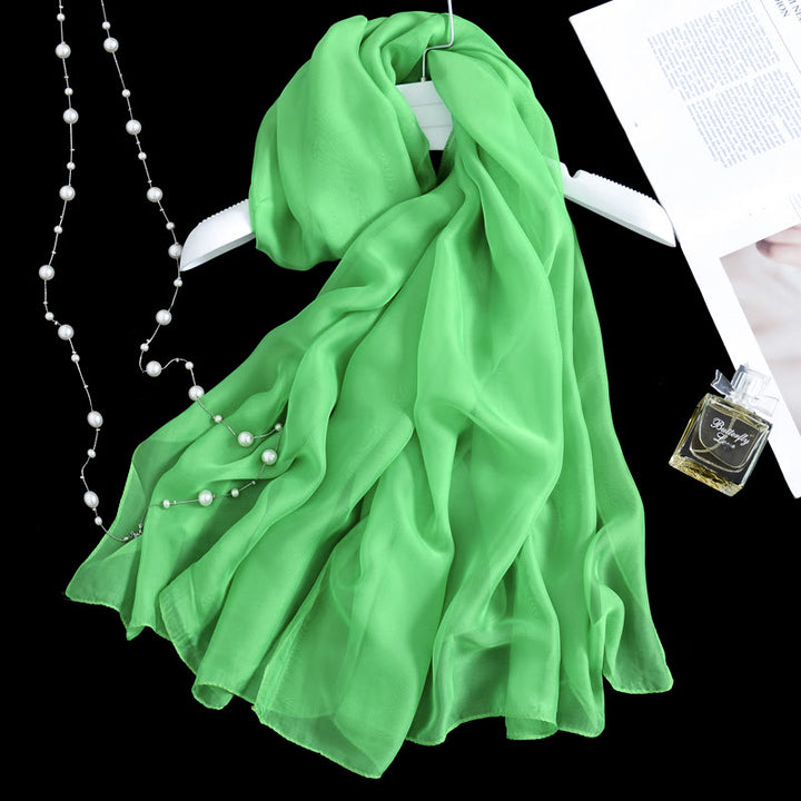 Summer Solid Color Sunscreen Thin Chiffon Scarf