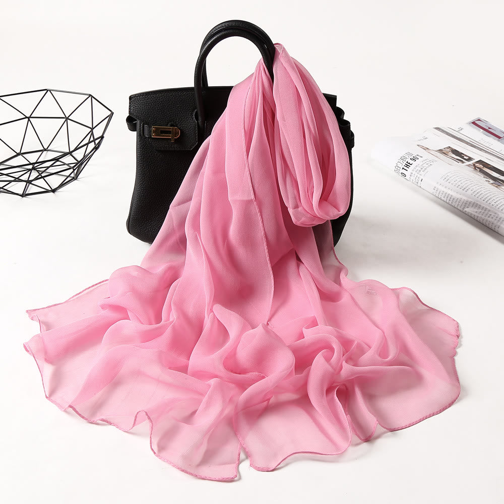 Summer Solid Color Sunscreen Thin Chiffon Scarf