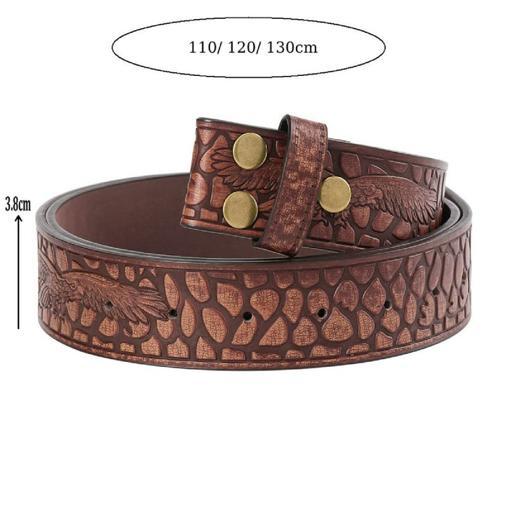 Men's Vintage Crocodile Print Pattern DIY Leather Belt