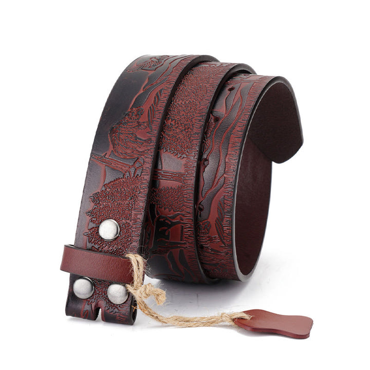 Men's Dark Browm Elk DIY Leather Belt