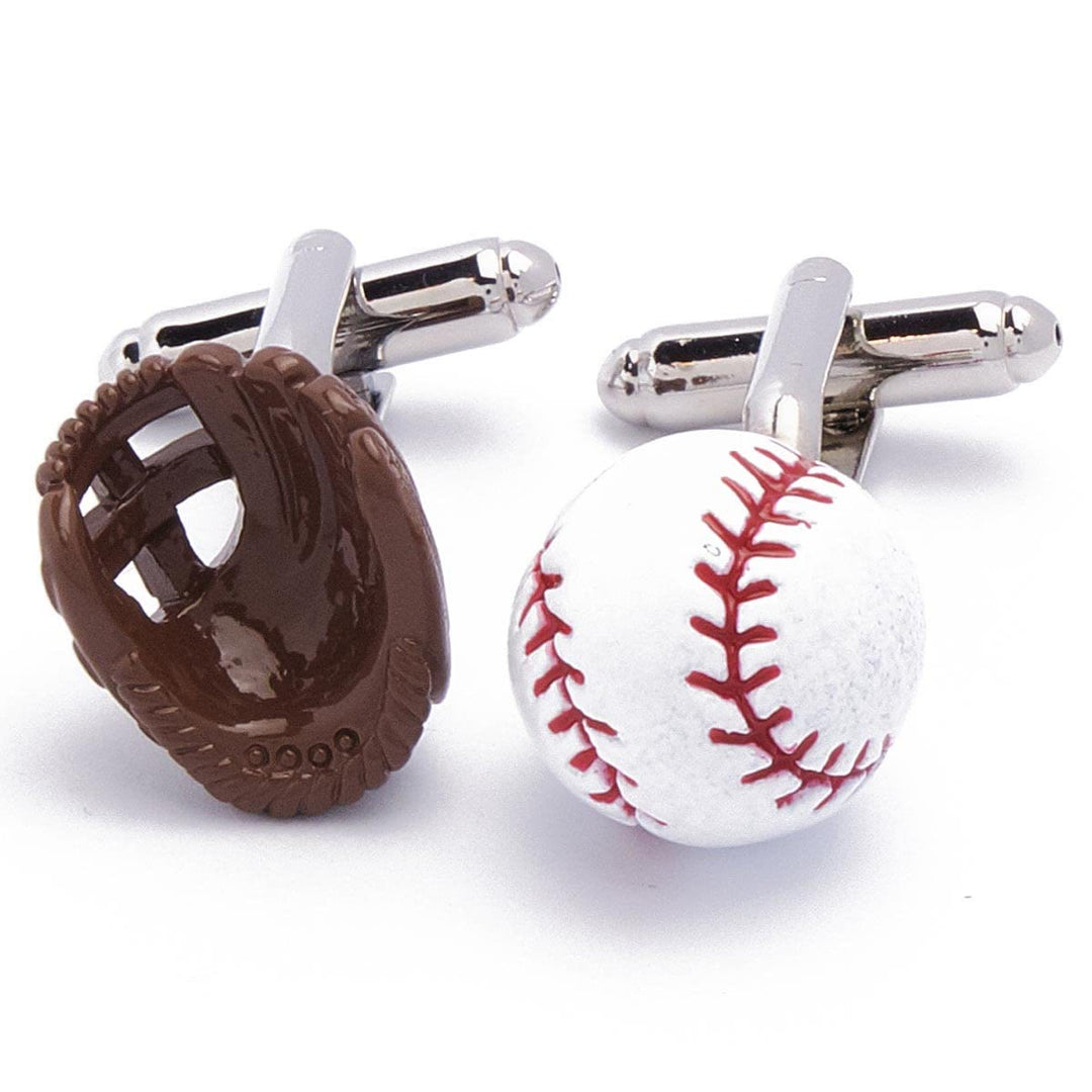 Men's 1 Pair Baseball Player Gloves Button Covers Set Cufflinks - image 2
