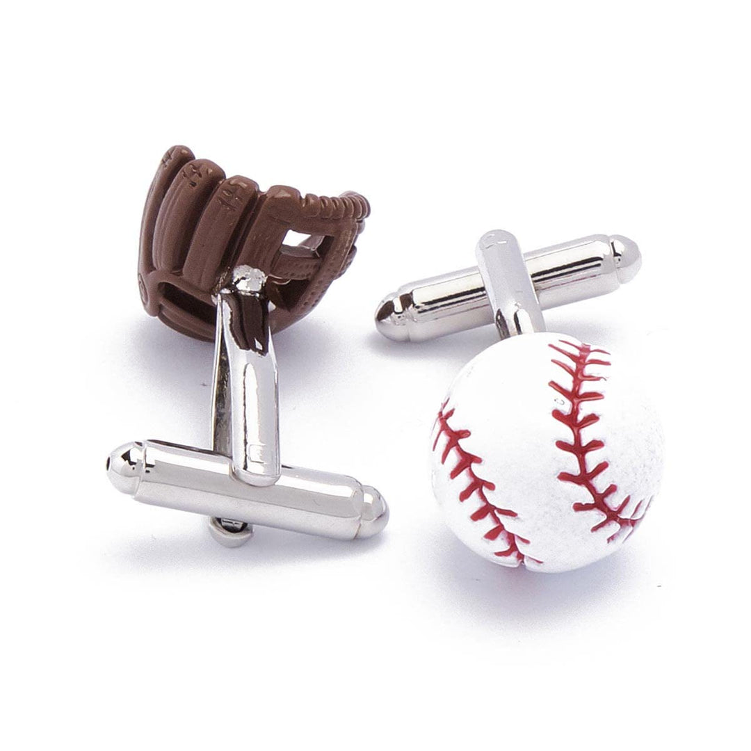 Men's 1 Pair Baseball Player Gloves Button Covers Set Cufflinks - image 5