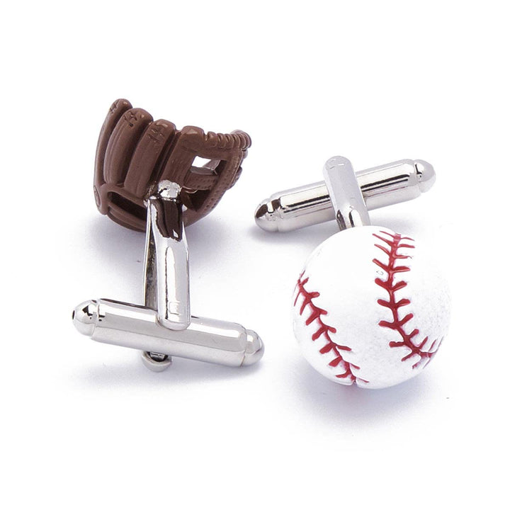Men's 1 Pair Baseball Player Gloves Button Covers Set Cufflinks - image 5