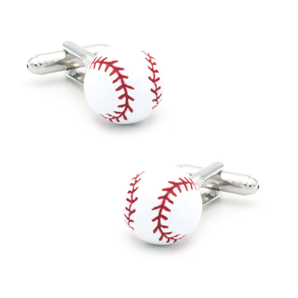Men's 1 Pair Baseball Player Gloves Button Covers Set Cufflinks - 1 Pair Of Balls - image 7