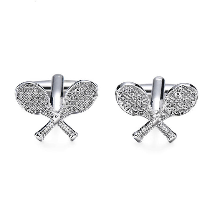 Men's 1 Pair Tennis Time Button Covers Set Cufflinks - Tennis Racket - image 0