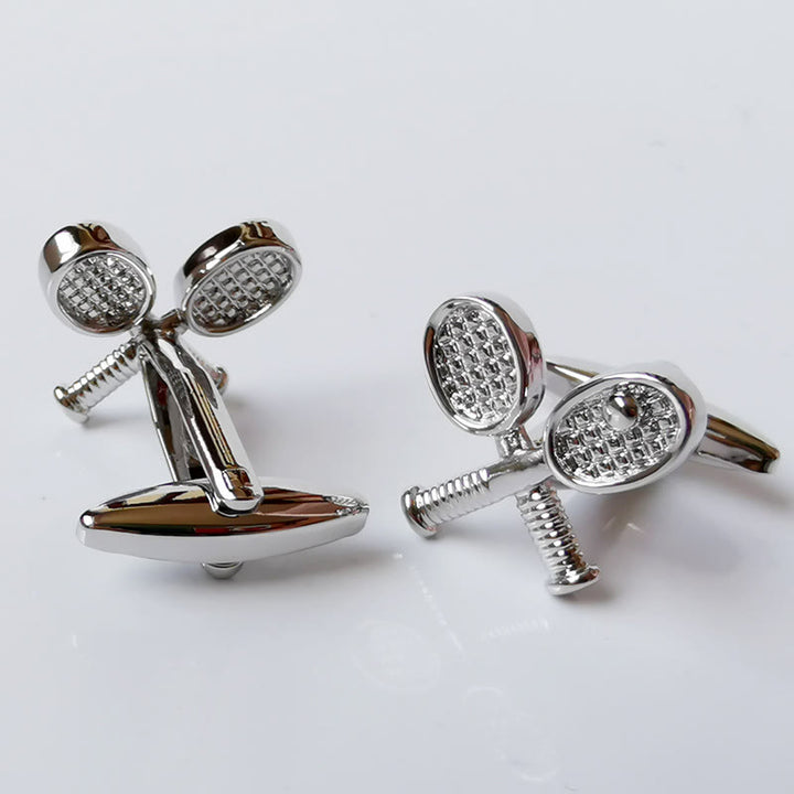 Men's 1 Pair Tennis Time Button Covers Set Cufflinks - image 6
