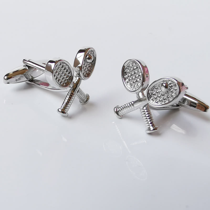 Men's 1 Pair Tennis Time Button Covers Set Cufflinks - image 5