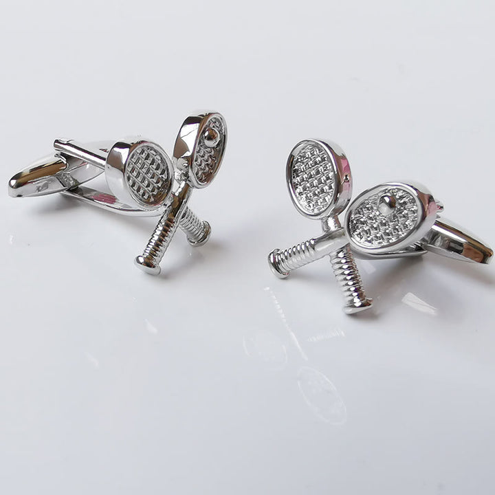 Men's 1 Pair Tennis Time Button Covers Set Cufflinks - image 5