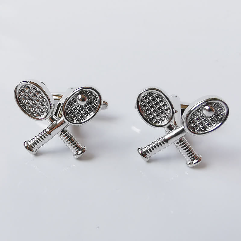 Men's 1 Pair Tennis Time Button Covers Set Cufflinks - image 4