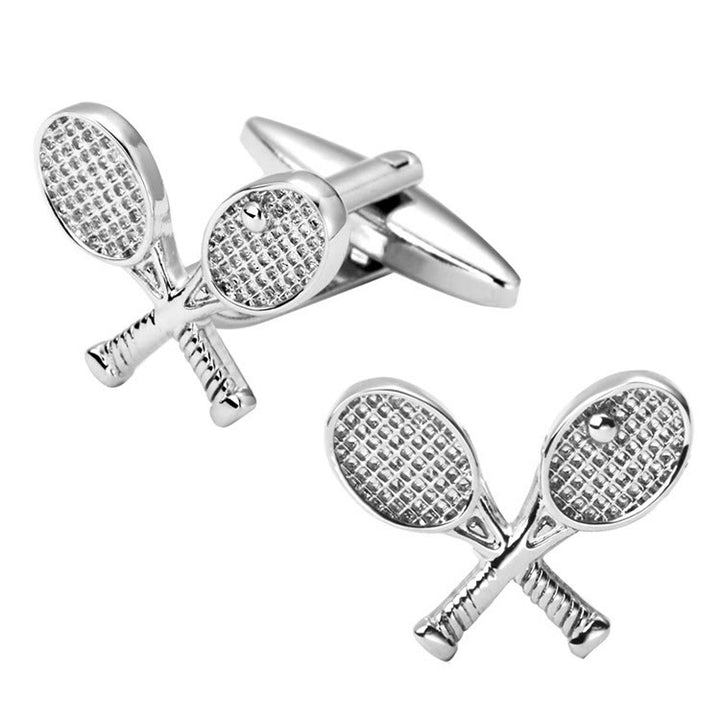 Men's 1 Pair Tennis Time Button Covers Set Cufflinks - image 8