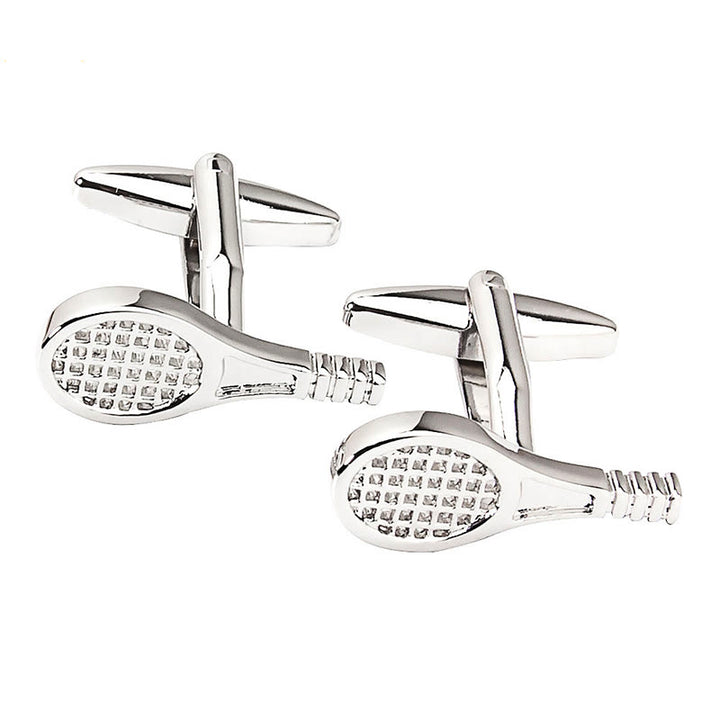 Men's 1 Pair Tennis Racket Button Covers Set Cufflinks