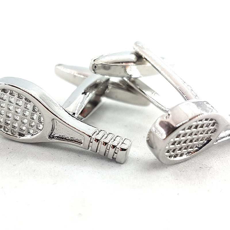 Men's 1 Pair Tennis Racket Button Covers Set Cufflinks - image 10