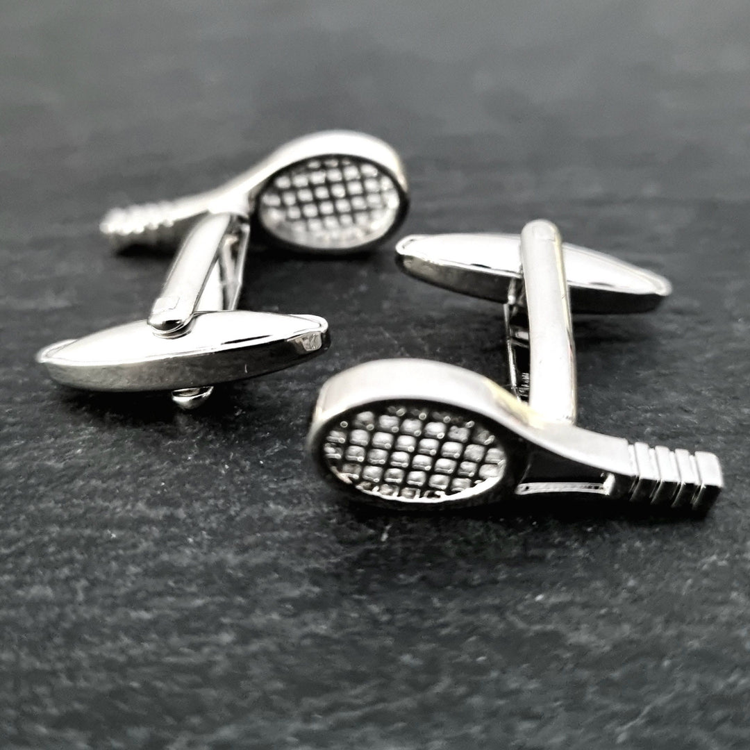 Men's 1 Pair Tennis Racket Button Covers Set Cufflinks - image 4