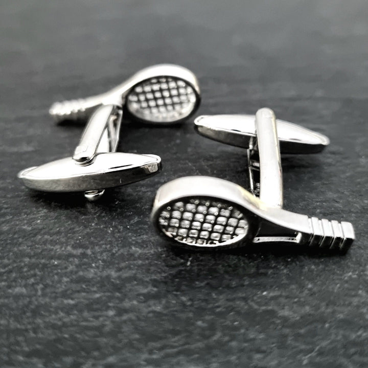 Men's 1 Pair Tennis Racket Button Covers Set Cufflinks - image 4