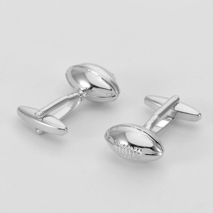 Men's 1 Pair Rugby Time Button Covers Set Cufflinks - image 2