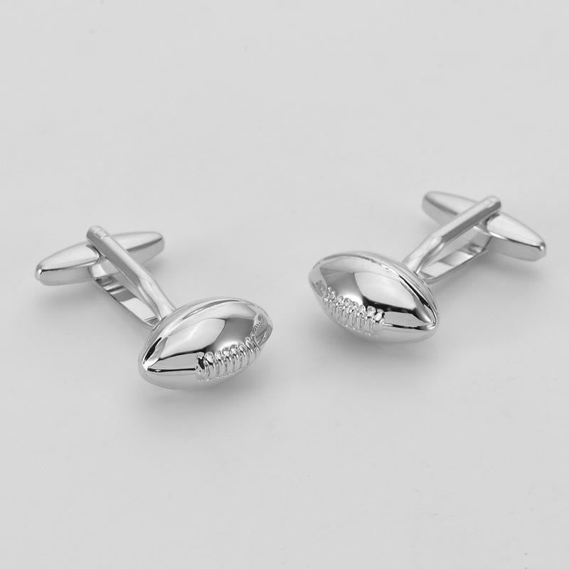 Men's 1 Pair Rugby Time Button Covers Set Cufflinks - image 1