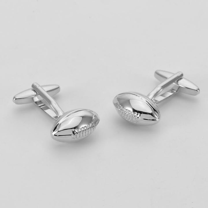 Men's 1 Pair Rugby Time Button Covers Set Cufflinks