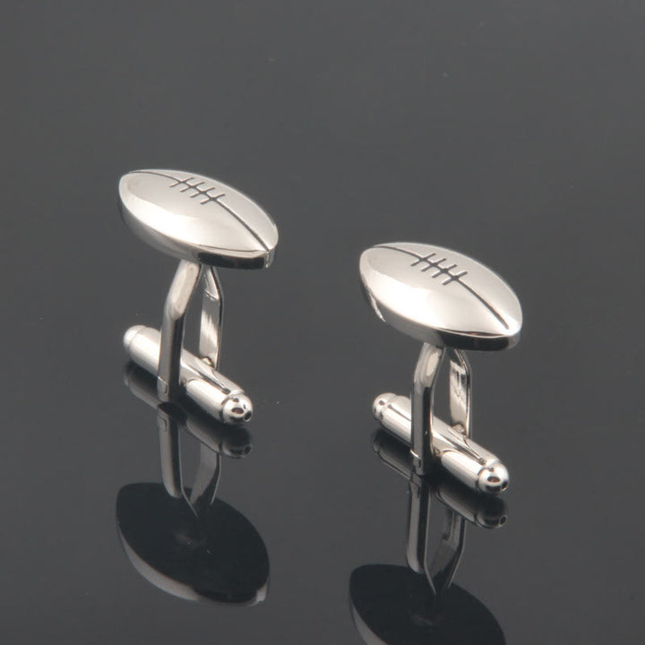 Men's 1 Pair Rugby Time Button Covers Set Cufflinks - image 4