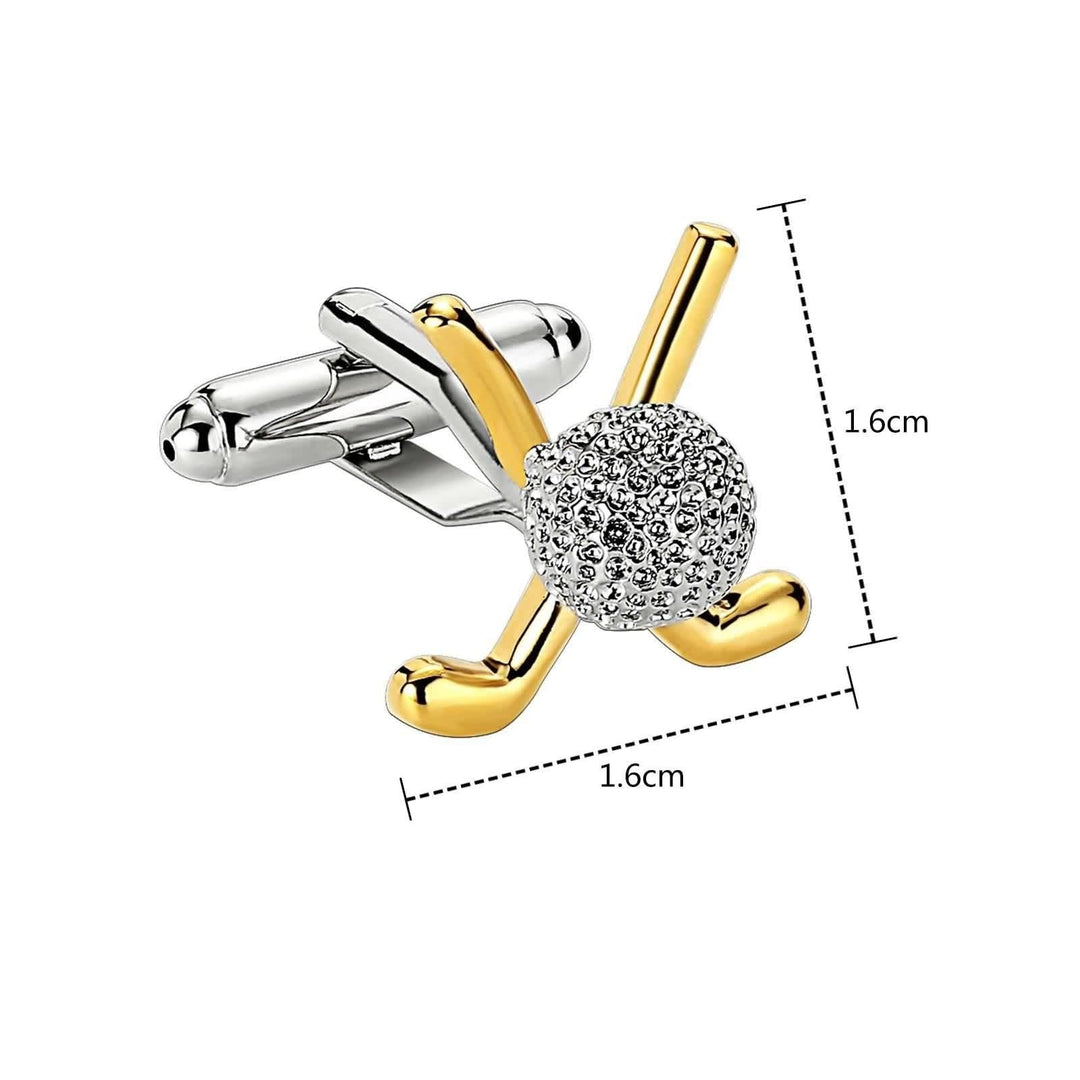 Men's 1 Pair Golf Time Button Covers Set Cufflinks - image 10