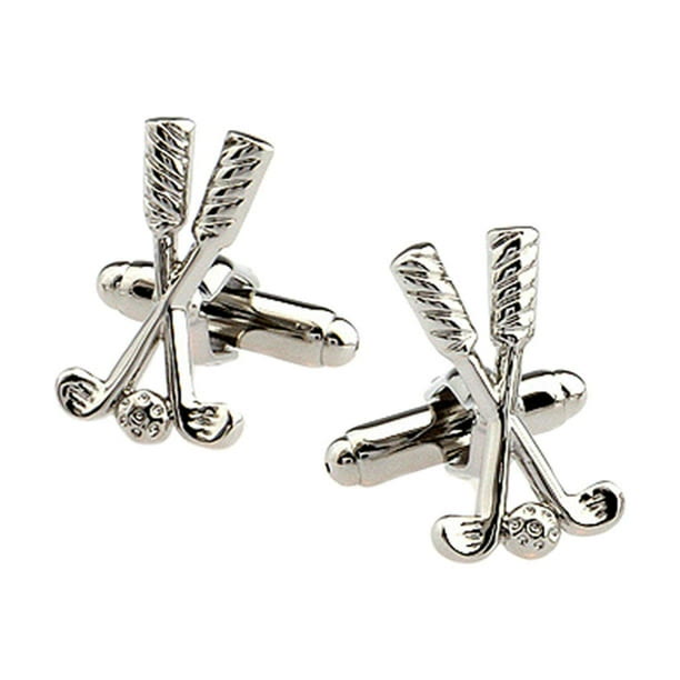 Men's 1 Pair Golf Time Button Covers Set Cufflinks