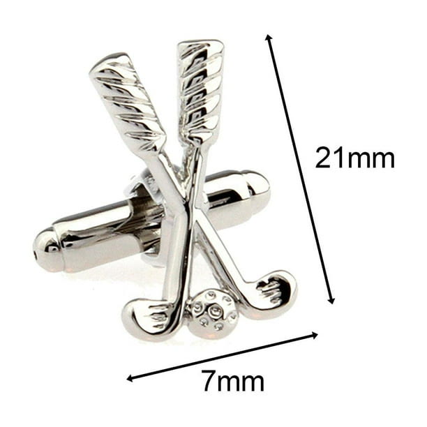 Men's 1 Pair Golf Time Button Covers Set Cufflinks - image 16